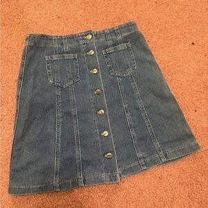 New Small denim jean blue vintage short retro button 60a skirt mini